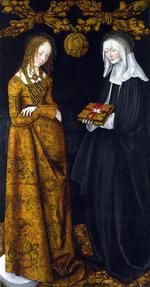 欧洲12-19世纪油画四_CRANACH, Lucas the Elder - Saints Christina and Ottilia